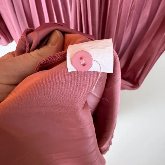 Petal & Pup Noelle Twist Front Pleated Midi Dress - Pink Large - Picture 7 of 9